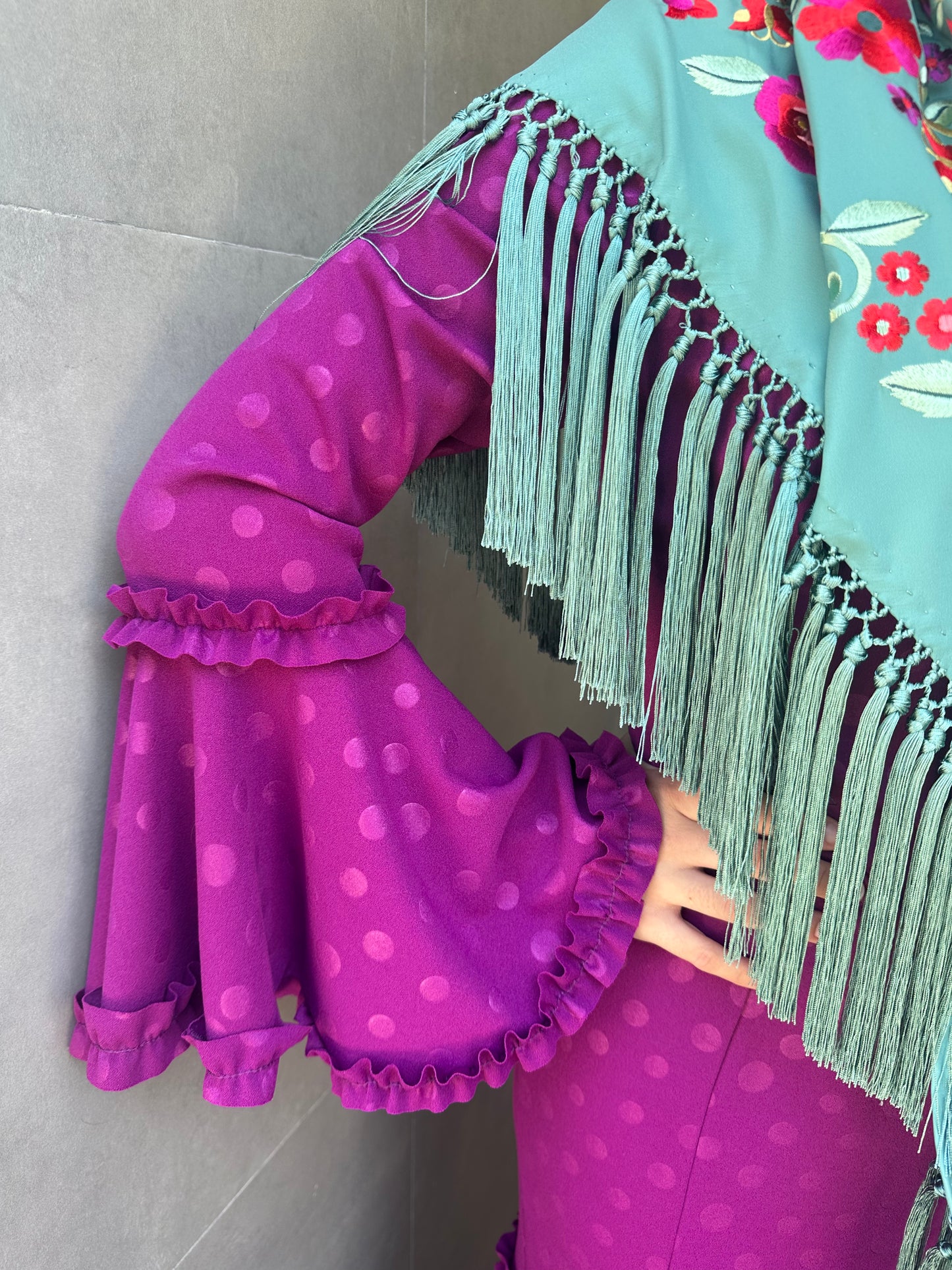 Traje de Flamenca Modelo Lunar Satinado