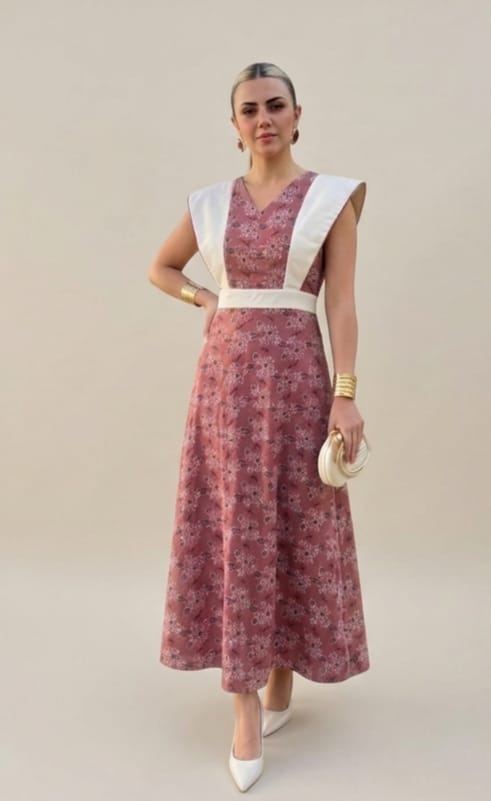 Vestido en tela brocada