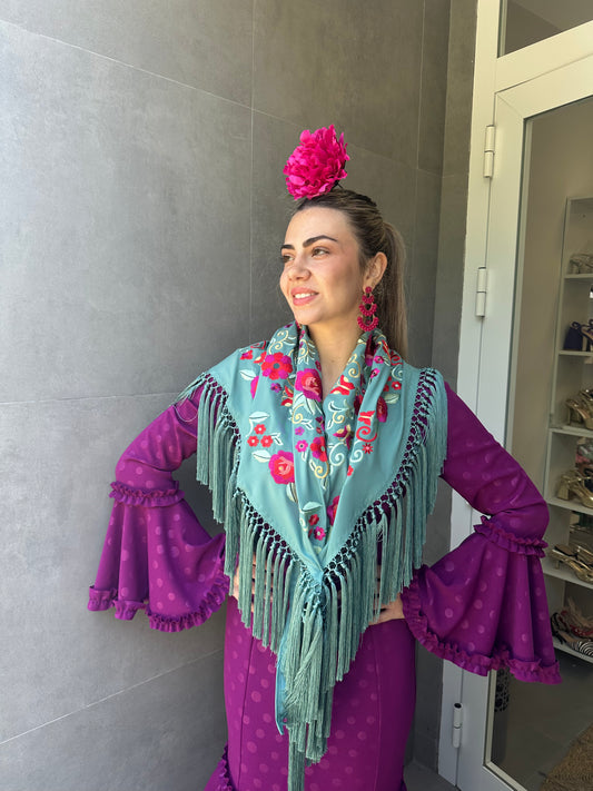 Traje de Flamenca Modelo Lunar Satinado