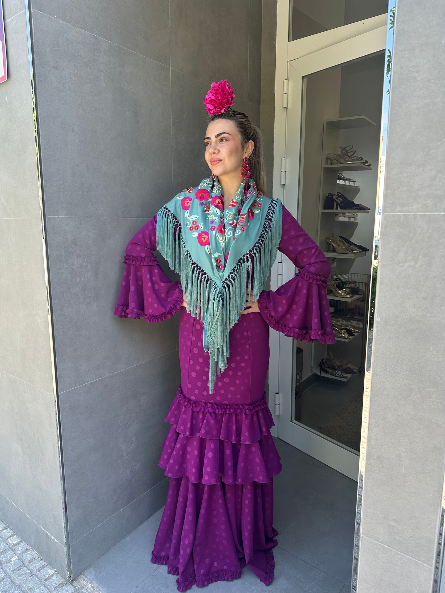 Traje de Flamenca Modelo Lunar Satinado