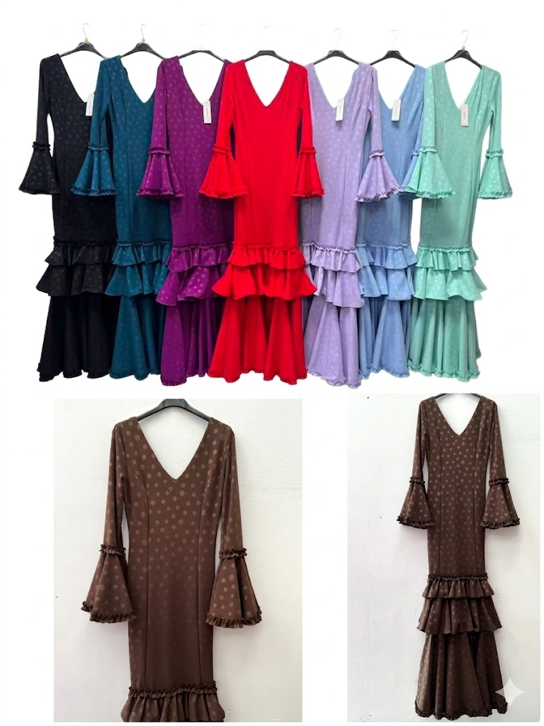 Traje de Flamenca Modelo Lunar Satinado